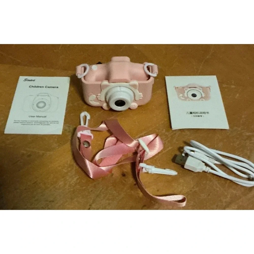 Kids Digital Camera Children LCD HD Rechargeable Pink Woof Good Dog New Open Box